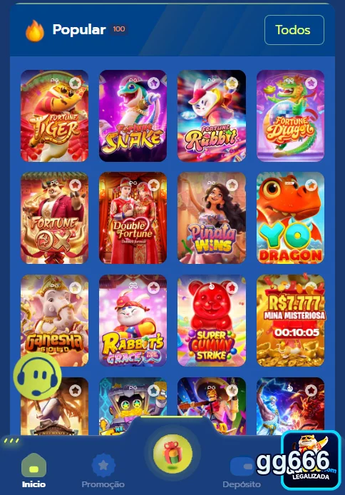 Apostas em jogos populares de caça-níqueis no gg666.