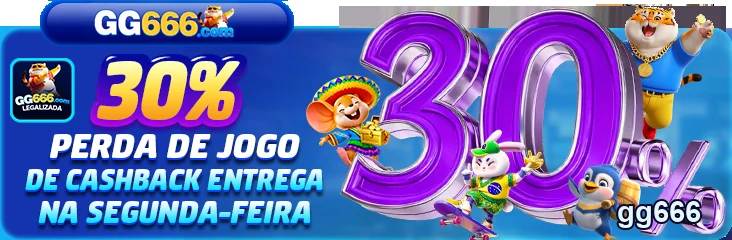 Promoção de cashback de 30% do gg666 para jogadores.