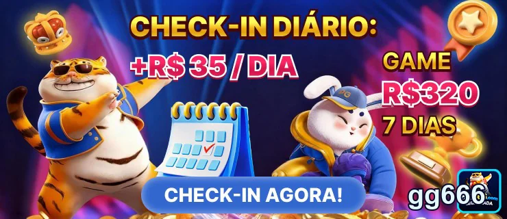 Interface da gg666 destacando check-in diário para VIPs.