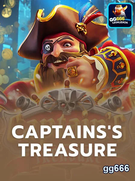Imagem do jogo Captain's Treasure no gg666, destacando o pirata.