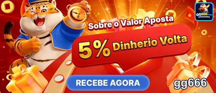 Imagem promocional do gg666 destacando 5% de dinheiro de volta.